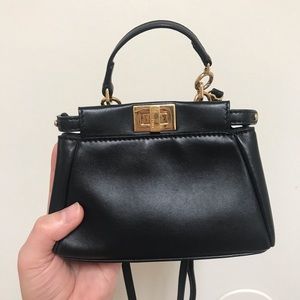 Authentic Fendi Micro Peekaboo Nappa Black Bag